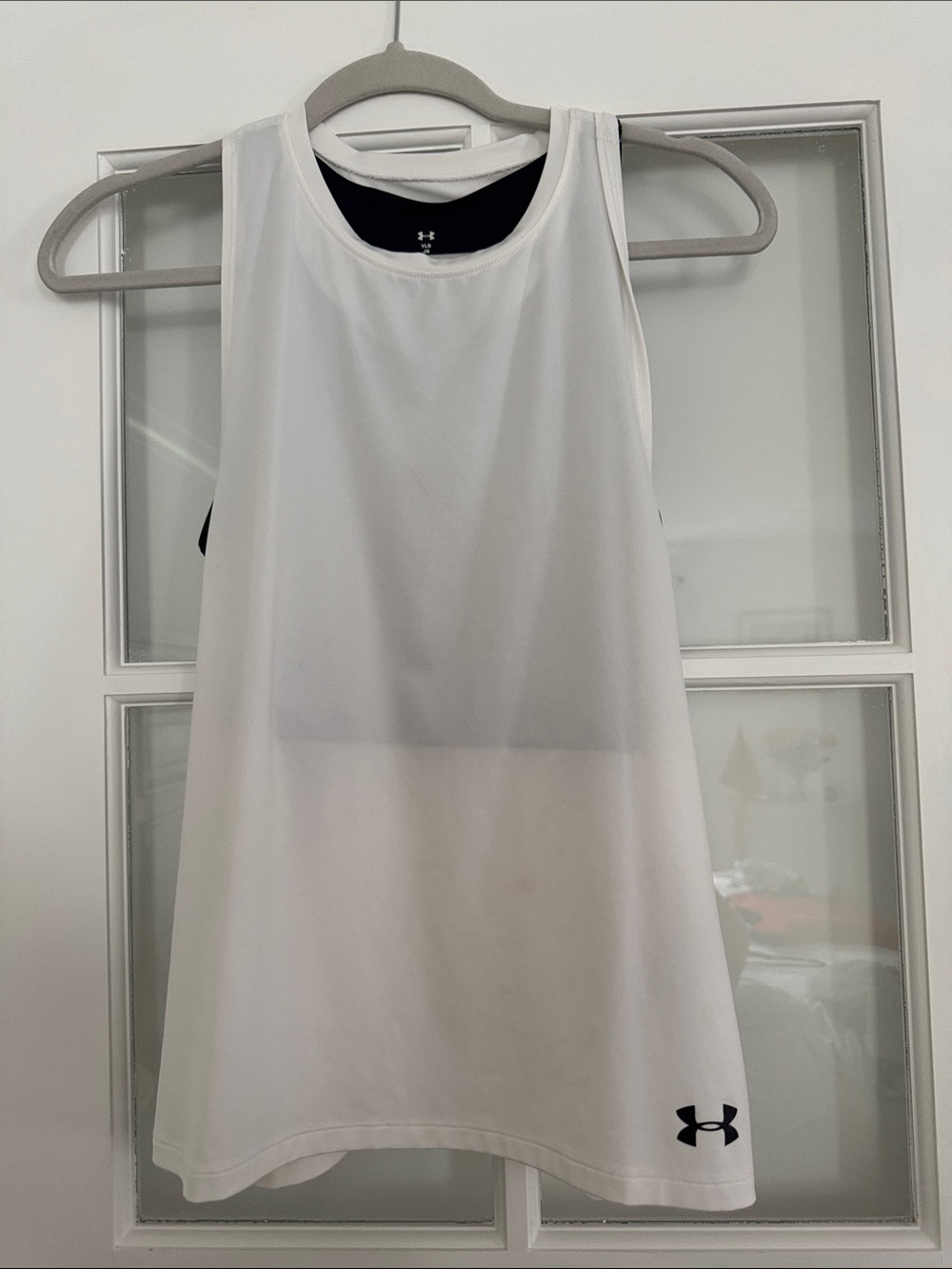 Under Armour White Tank with Black Inner Layer